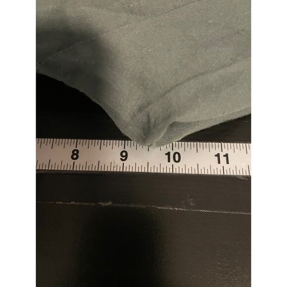 Theory Pants Womens 2 Green Linen Blend Stretch Flare Leg Work Casual Lagenlook - Picture 7 of 9